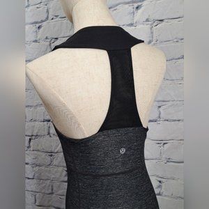 lululemon athletica Women's Tank Top Mesh Back Black Gray Yoga Size 6 US -